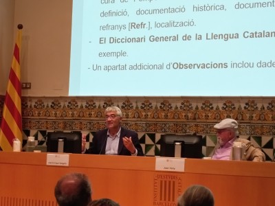 Amb Mestre Veny a la presentació del Projecte Aguilò-Fabra