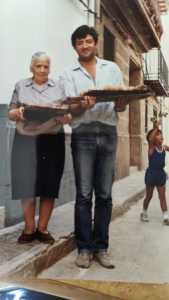 Festes a la Puebla, amb l’abuela Presentación. Any 1987.